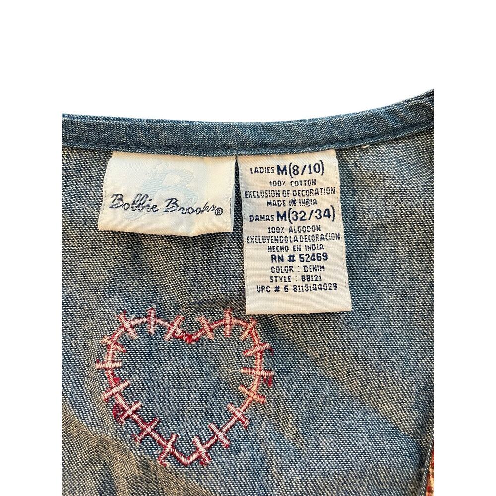 Vintage Bobbie Brooks Embroidered Denim Farm Vest Medium - Picture 3 of 6